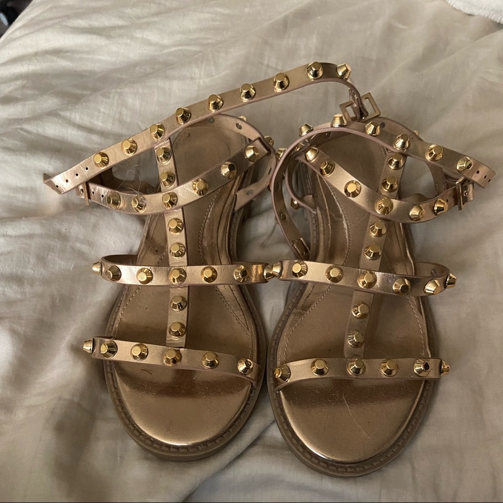 Missguided gold studded gladiator sandals